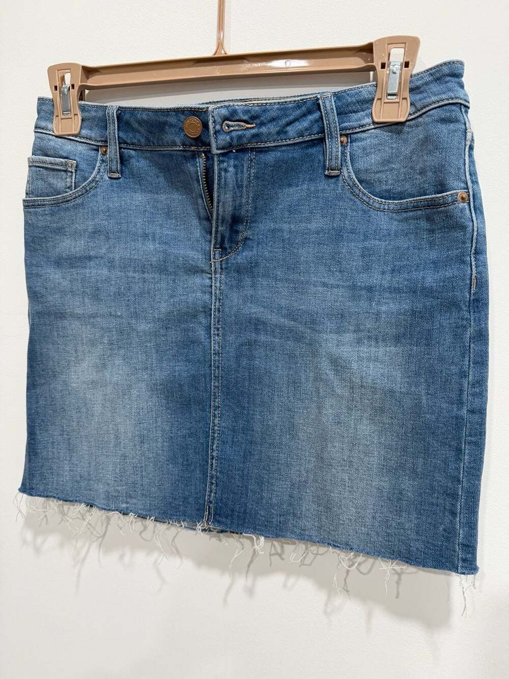 Soho New York & Company Women's Raw Hem Denim Mini Skirt